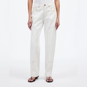 NWT Madewell The Dean Easy Straight Jean in Vintage Canvas Cream White Size 26